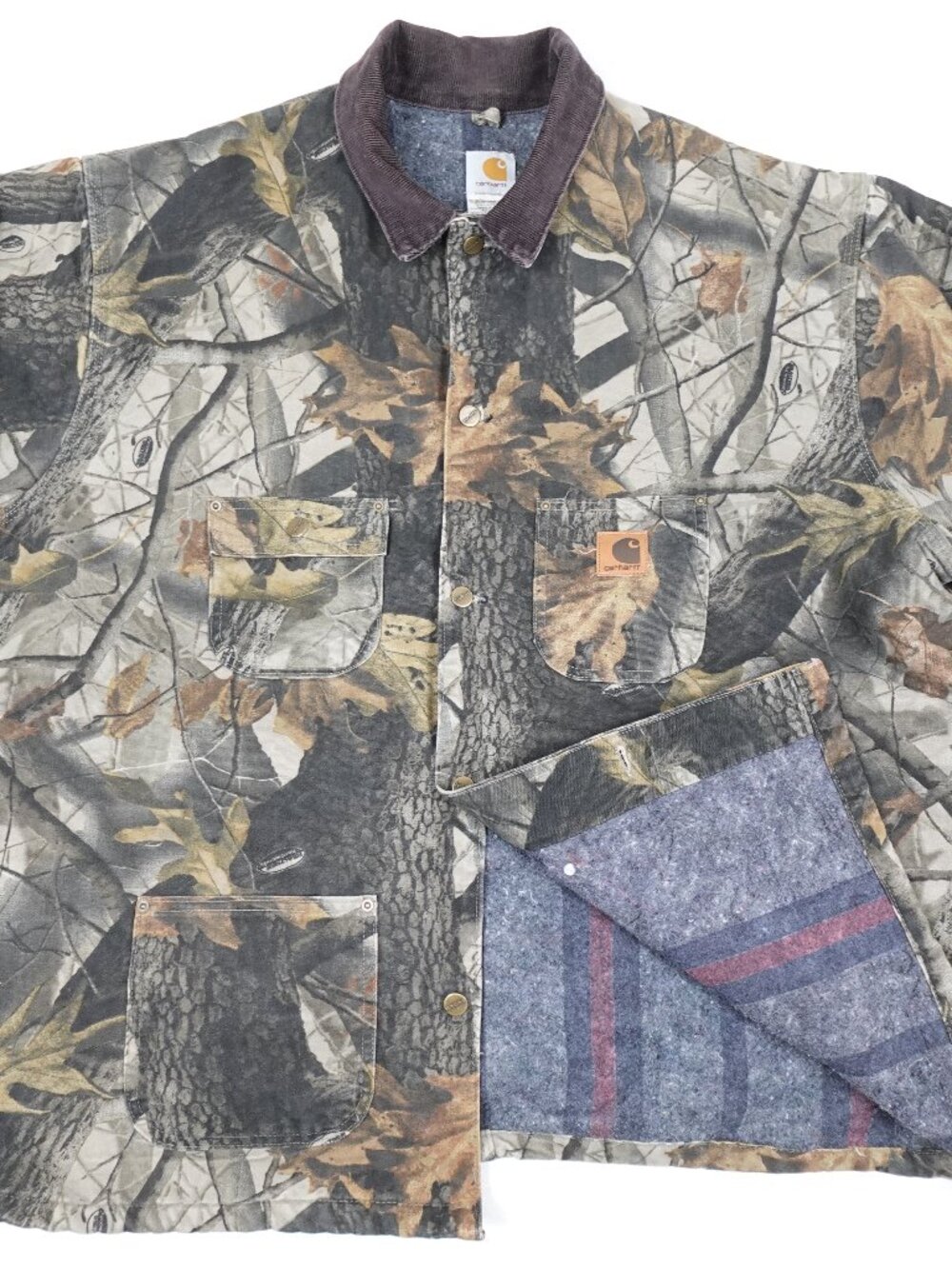 Vintage USA Carhartt Blanket Lined Real Tree Camo Jacket Men's 3XL Hunting Coat